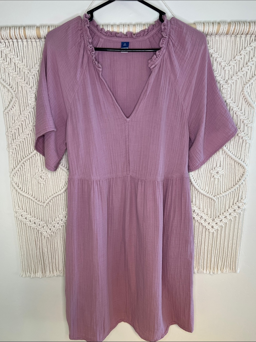 Old Navy Mauve Ruffle-Trim V-Neck Tunic